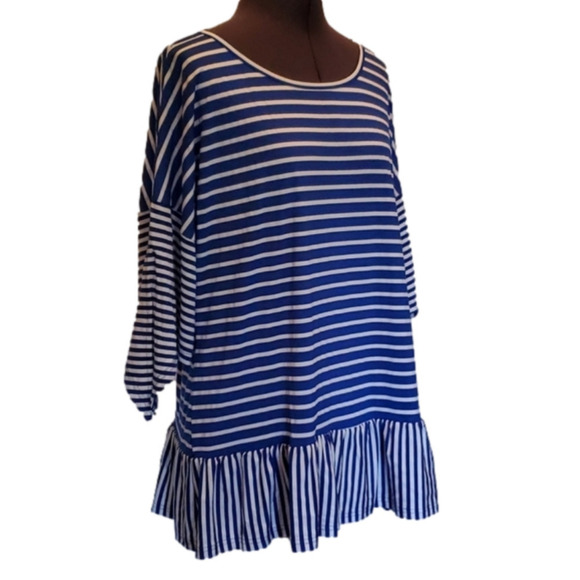 SUZANNE Betro Stripe Ruffled Hem Tunic M - Picture 5 of 15